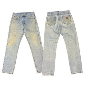Carhartt Relaxed Fit Jeans, faded light wash denim, workwear essential